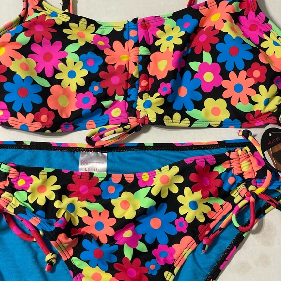 No Boundaries Swim No Boundaries Bright Floral Bikini High Leg L